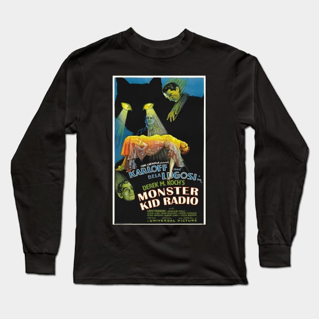 Black Cat on Monster Kid Radio Long Sleeve T-Shirt by MonsterKidRadio